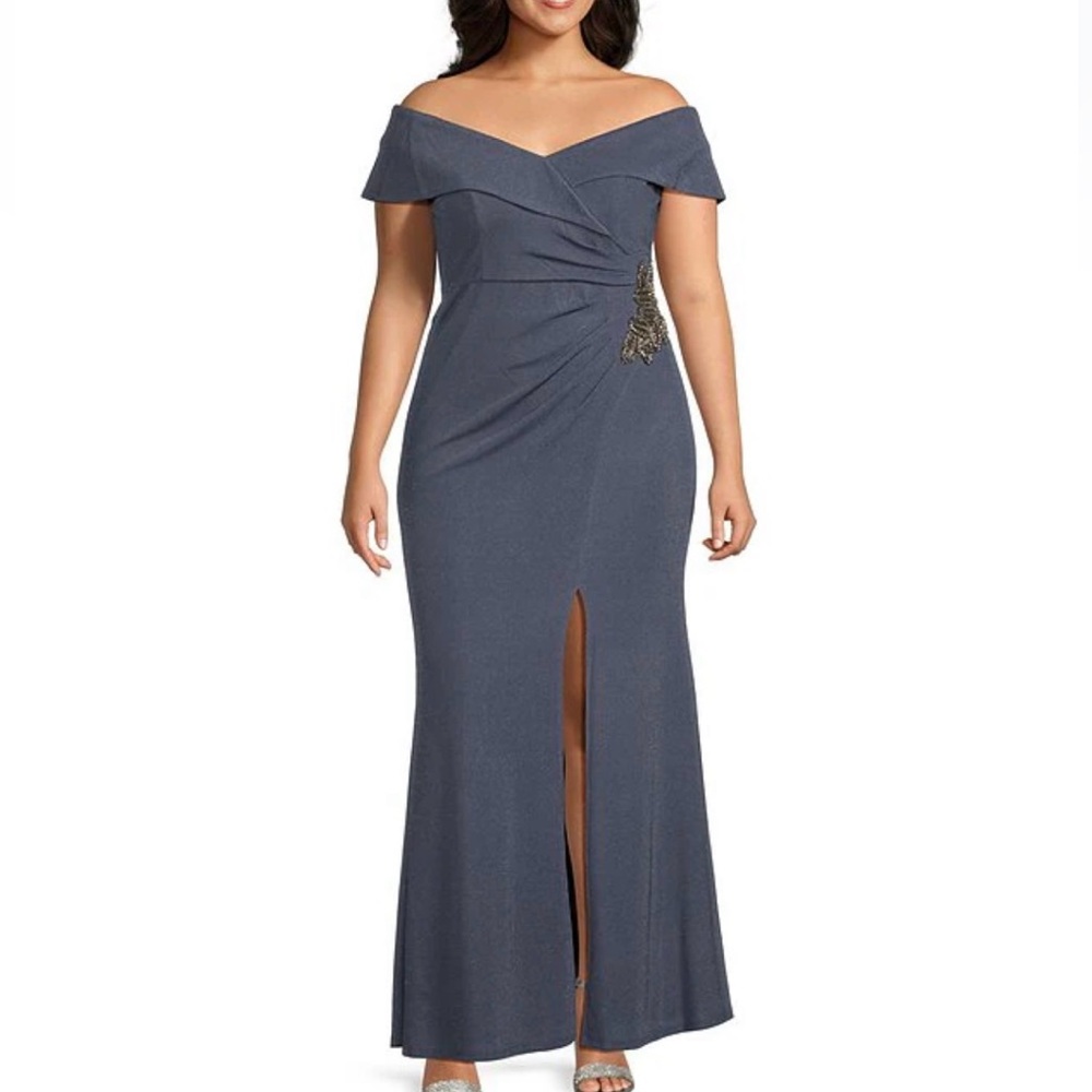 Alex Evenings Slate Blue Gown
